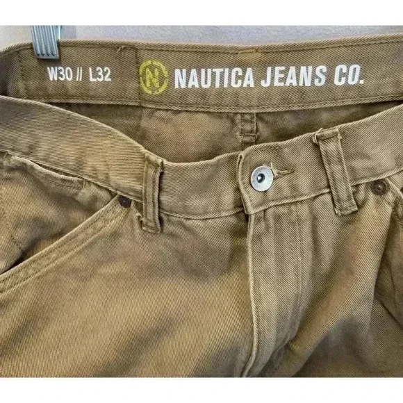 Nautica Jeans Co Men's 30x32 Brown Original Relaxed Fit Carpenter Utility Pants - Picture 6 of 8
